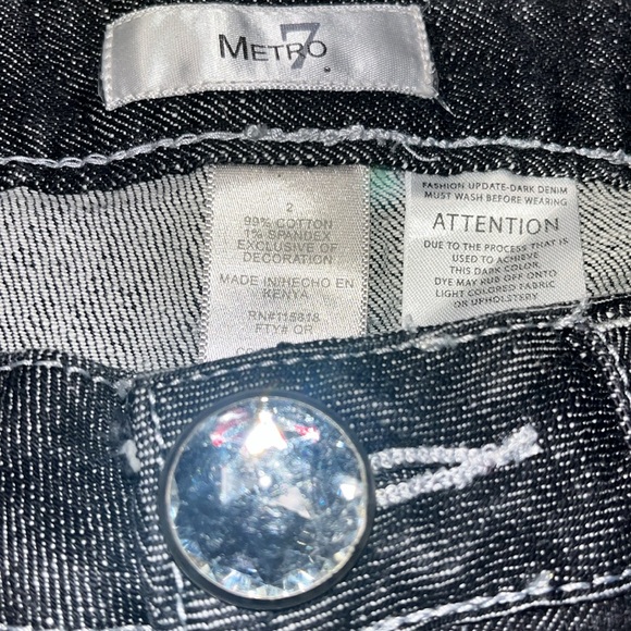 Metro 7 black capri, chino length denim! NWOT - Picture 2 of 6